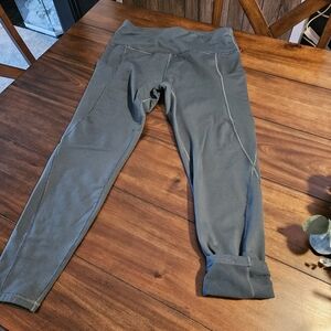 Ewedoos Fleece Lined Women's Green Leggings